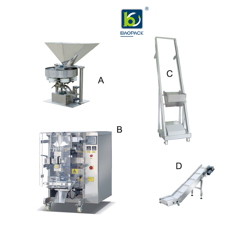 BAOPACK BAOPACK Automatic Multi-head Combination Weigher Quadro 4-side Sealed Premium Vertical Packing Machine CB-VT52A Weigher VFFS Packing Machine image3